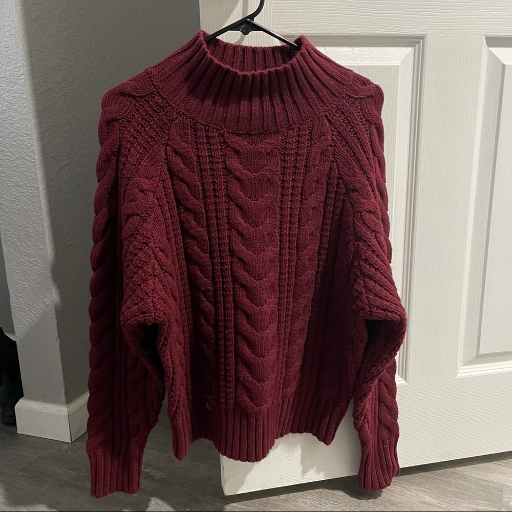 Burgundy Turtle Neck Sweater